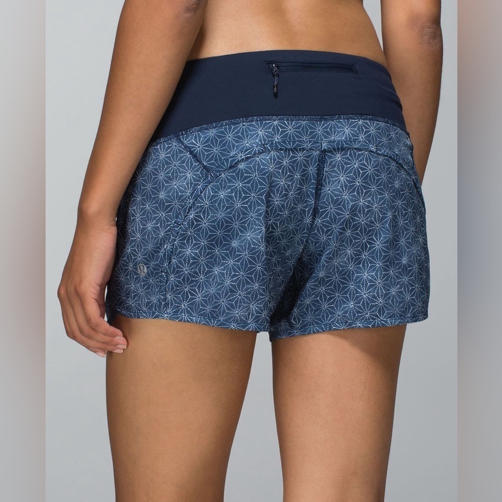 Lululemon Run Times Short 4-way Stretch Sashico Star Inkwell Ghost Inkwell